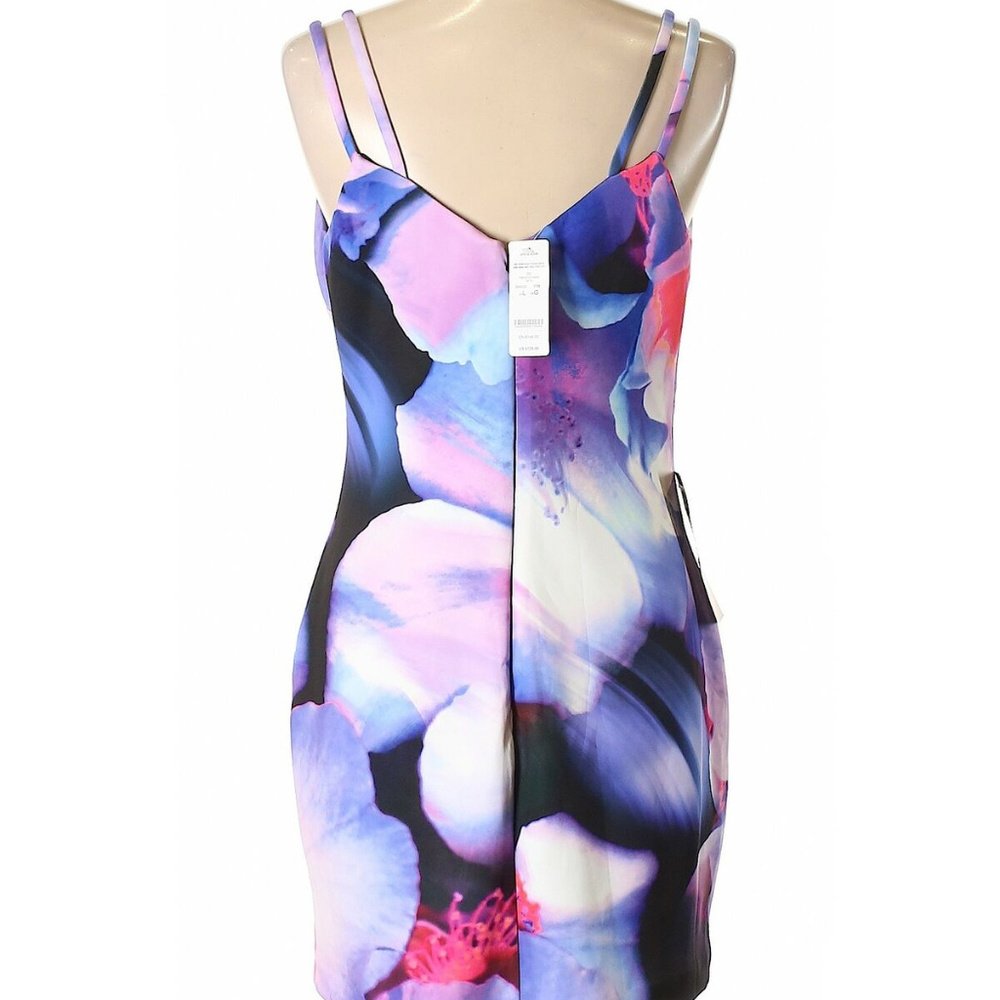 💋 Bebe Purple Pink Casual Floral Dress L new RARE 💋 - Picture 2 of 5